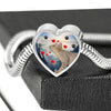 Ocicat Print Heart Charm Steel Bracelet-Free Shipping - Deruj.com