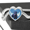 Curly Coated Retriever Print Heart Charm Steel Bracelet-Free Shipping - Deruj.com