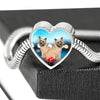 Cairn Terrier Print Heart Charm Steel Bracelet-Free Shipping - Deruj.com
