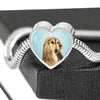 Afghan Hound Dog Print Heart Charm Steel Bracelet-Free Shipping - Deruj.com