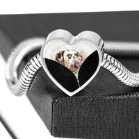 Dalmatian Dog Art Print Heart Charm Steel Bracelet-Free Shipping - Deruj.com