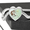 American Paint Horse Watercolor Art Print Heart Charm Steel Bracelet-Free Shipping - Deruj.com