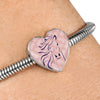Lovely Horse Art Print Heart Charm Steel Bracelet-Free Shipping - Deruj.com