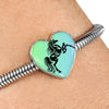 Amazing Horse Vector Print Heart Charm Steel Bracelet-Free Shipping - Deruj.com