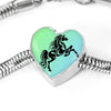 Amazing Horse Vector Print Heart Charm Steel Bracelet-Free Shipping - Deruj.com