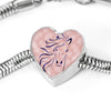 Lovely Horse Art Print Heart Charm Steel Bracelet-Free Shipping - Deruj.com