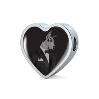 Amazing Great Dane Dog Print Heart Charm Steel Bracelet-Free Shipping - Deruj.com