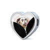 Dalmatian Dog Art Print Heart Charm Steel Bracelet-Free Shipping - Deruj.com