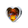 Gouldian Finch (Rainbow Finch) Print Heart Charm Steel Bracelet-Free Shipping - Deruj.com