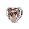 Cute Havanese Dog Print Heart Charm Steel Bracelet-Free Shipping - Deruj.com