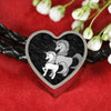 Cute Unicorn Print Heart Charm Leather Bracelet-Free Shipping - Deruj.com