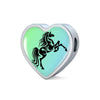 Amazing Horse Vector Print Heart Charm Leather Woven Bracelet-Free Shipping - Deruj.com