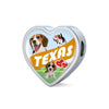 Cute Beagle Dog Print Texas Heart Charm Leather Bracelet-Free Shipping - Deruj.com