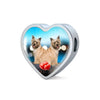 Cairn Terrier Print Heart Charm Leather Bracelet-Free Shipping - Deruj.com