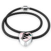 Horse Running Art Print Heart Charm Leather Woven Bracelet-Free Shipping - Deruj.com