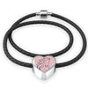 Lovely Horse Art Print Heart Charm Leather Woven Bracelet-Free Shipping - Deruj.com