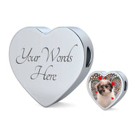 Cute Havanese Dog Print Heart Charm Steel Bracelet-Free Shipping - Deruj.com
