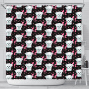 Cute Maltese Dog With Hearts Print Shower Curtains-Free Shipping - Deruj.com