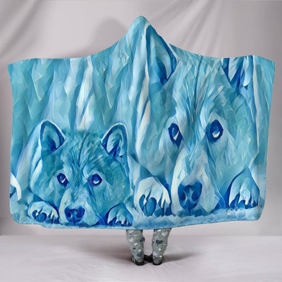 Snowy Shiba Inu Dog Print Hooded Blanket-Free Shipping - Deruj.com