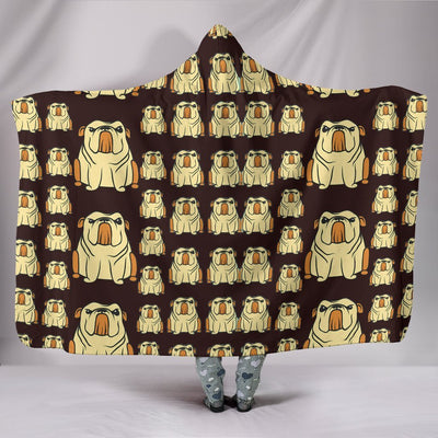 Bulldog Pattern Print Hooded Blanket-Free Shipping - Deruj.com