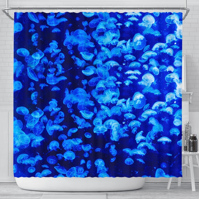 Jelly Fish Blue Print Shower Curtains-Free Shipping - Deruj.com