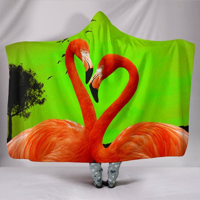 Flamingo Bird Print Hooded Blanket-Free Shipping - Deruj.com