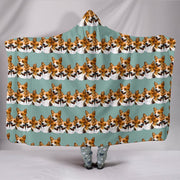 Cardigan Welsh Corgi Dog Pattern Print Hooded Blanket-Free Shipping - Deruj.com