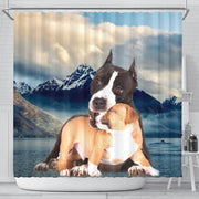 Pit Bull Terrier Print Shower Curtains-Free Shipping - Deruj.com