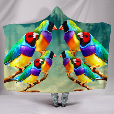 Gouldian Finch Bird Art Print Hooded Blanket-Free Shipping - Deruj.com