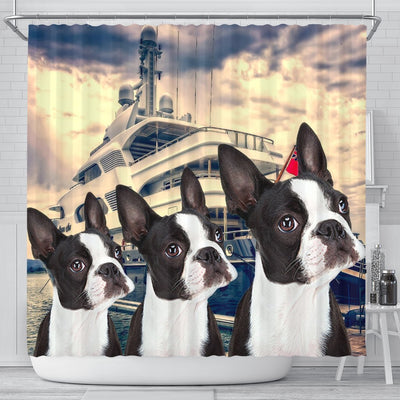 Boston Terrier Print Shower Curtains-Free Shipping - Deruj.com
