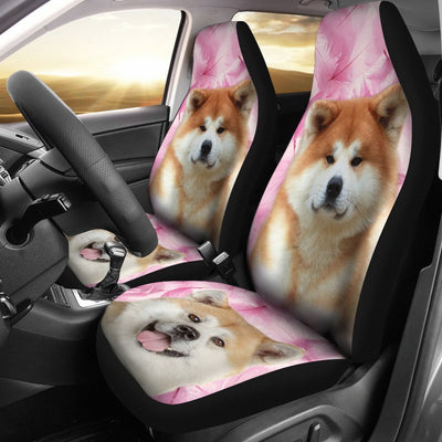 Akita Dog On Pink Print Car Seat Covers-Free Shipping - Deruj.com
