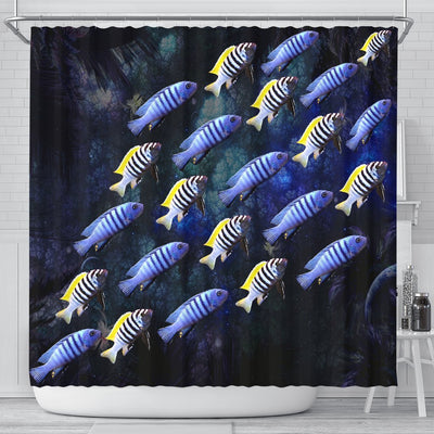 Cynotilapia Afra Fish Print Shower Curtains-Free Shipping - Deruj.com