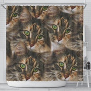 Maine Coon Cat Print Shower Curtain-Free Shipping - Deruj.com