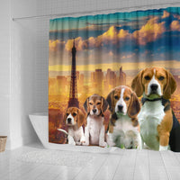 Beagle Print Shower Curtain-Free Shipping - Deruj.com