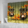 Lovely Rottweiler Dog Print Shower Curtains-Free Shipping - Deruj.com