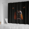 Rottweiler Dog On Black Print Shower Curtains-Free Shipping - Deruj.com