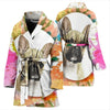 French Bulldog Print Women's Bath Robe-Free Shipping - Deruj.com