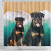 Cute Rottweiler Print Shower Curtains-Free Shipping - Deruj.com