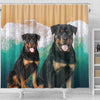 Cute Rottweiler Print Shower Curtains-Free Shipping - Deruj.com