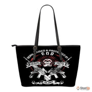Born,Raised & Protected By God,Guns,Guts & Glory-Small Leather Tote Bag-Free Shipping - Deruj.com