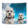 Dandie Dinmont Terrier On Sky Blue Print Tapestry-Free Shipping - Deruj.com