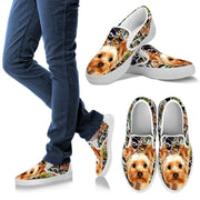 Amazing Yorkshire Terrier Print Slip Ons For Women-Express Shipping - Deruj.com
