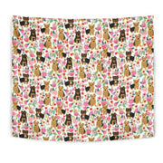 Yorkie Dog Floral Print Tapestry-Free Shipping - Deruj.com