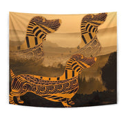 Dachshund Yellow Print Tapestry-Free Shipping - Deruj.com