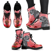 Valentine's Day Special-Vizsla Dog With Red Rose Print Boots For Women-Free Shipping - Deruj.com