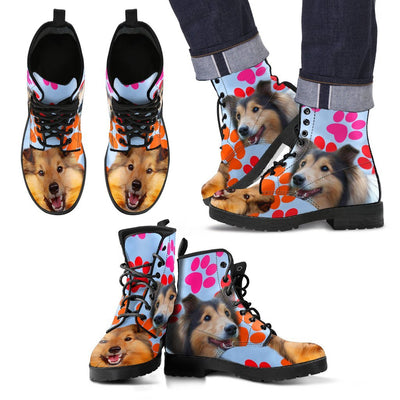 Shetland Sheepdog Print Boots For Men-Free Shipping - Deruj.com