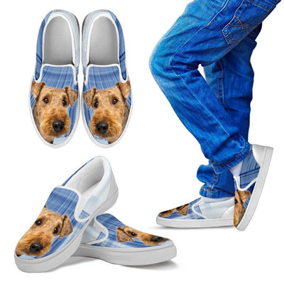 Airedale Terrier Print Slip Ons For Kids- Express Shipping - Deruj.com