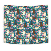Labrador Retriever Dog Floral Print Tapestry-Free Shipping - Deruj.com