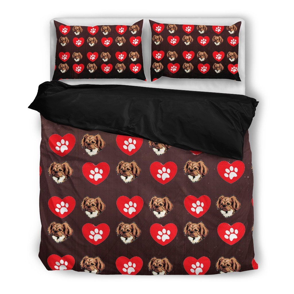 Valentine's Day Special-Tibetan Spaniel With Red Heart Print Bedding Set-Free Shipping - Deruj.com