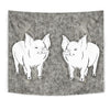 Large White pig Print Tapestry-Free Shipping - Deruj.com